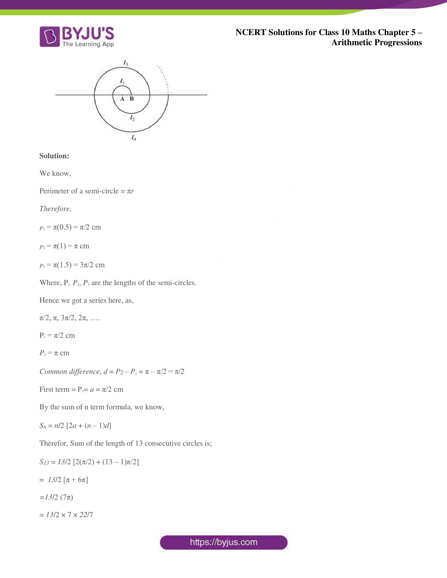 NCERT solutions for Class 10 Maths chapter 5 Arithmetic Progression