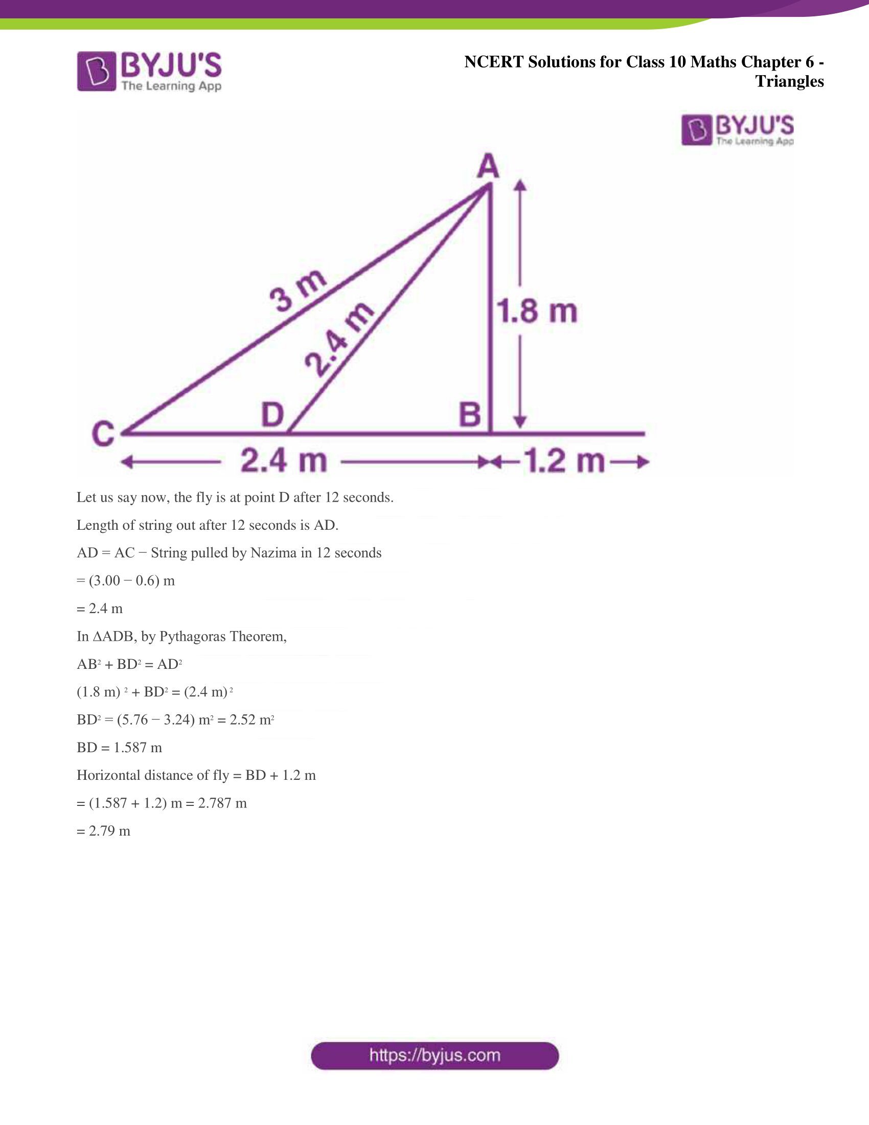 NCERT Solutions for Class 10 Maths Chapter 6 Triangles